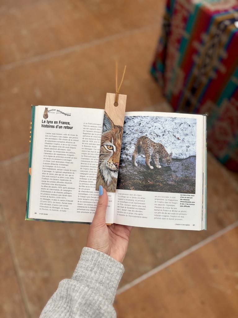 " Lynx boréal " - marque-page en bois