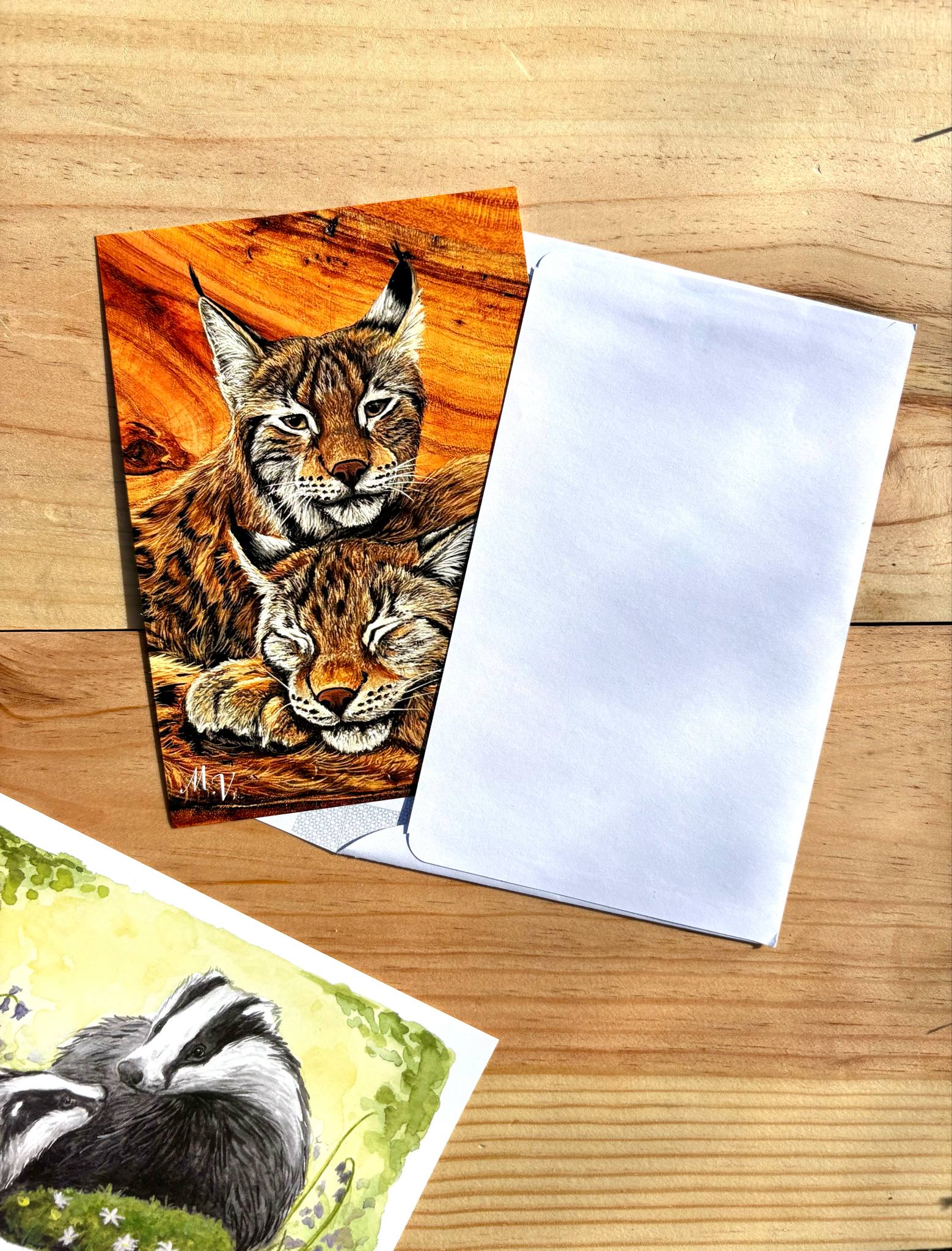 " Regard oublié " - Lynx - carte postale - 10 x 15 cm