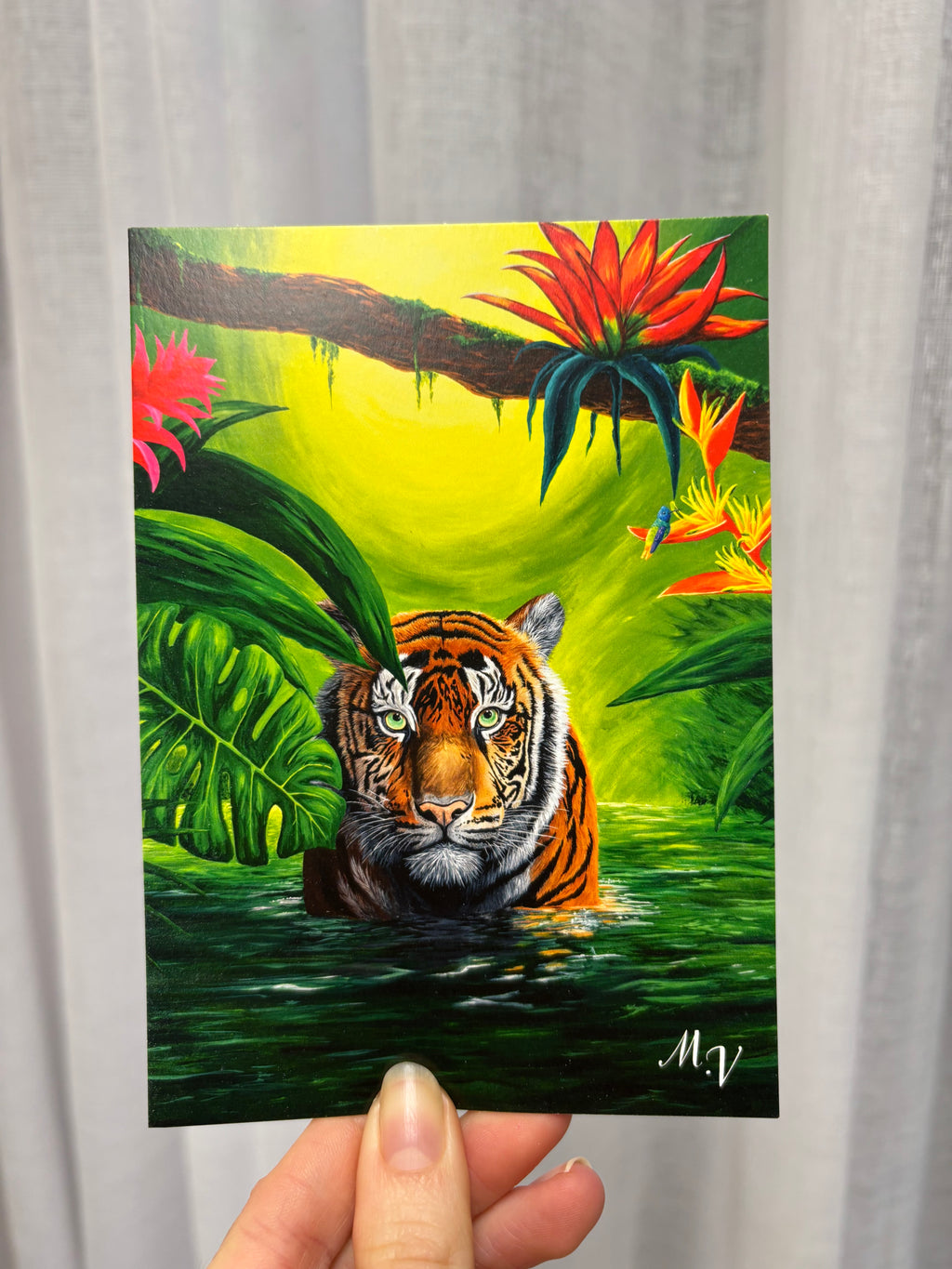" Miroir de l'âme ", Tigre - carte postale - 10 x 15 cm