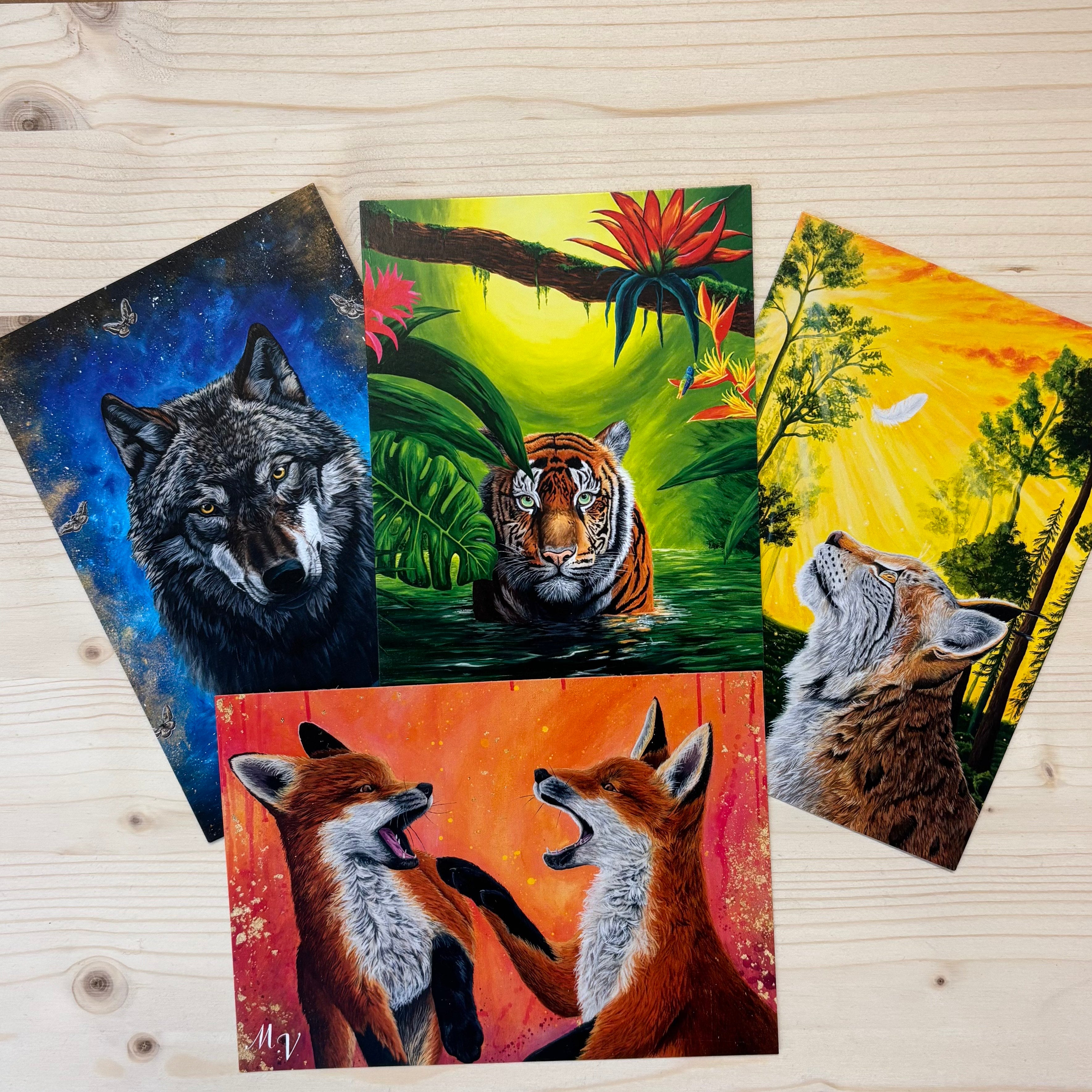 " Éclat de vie " -  Renardeaux - carte postale - 10 x 15 cm