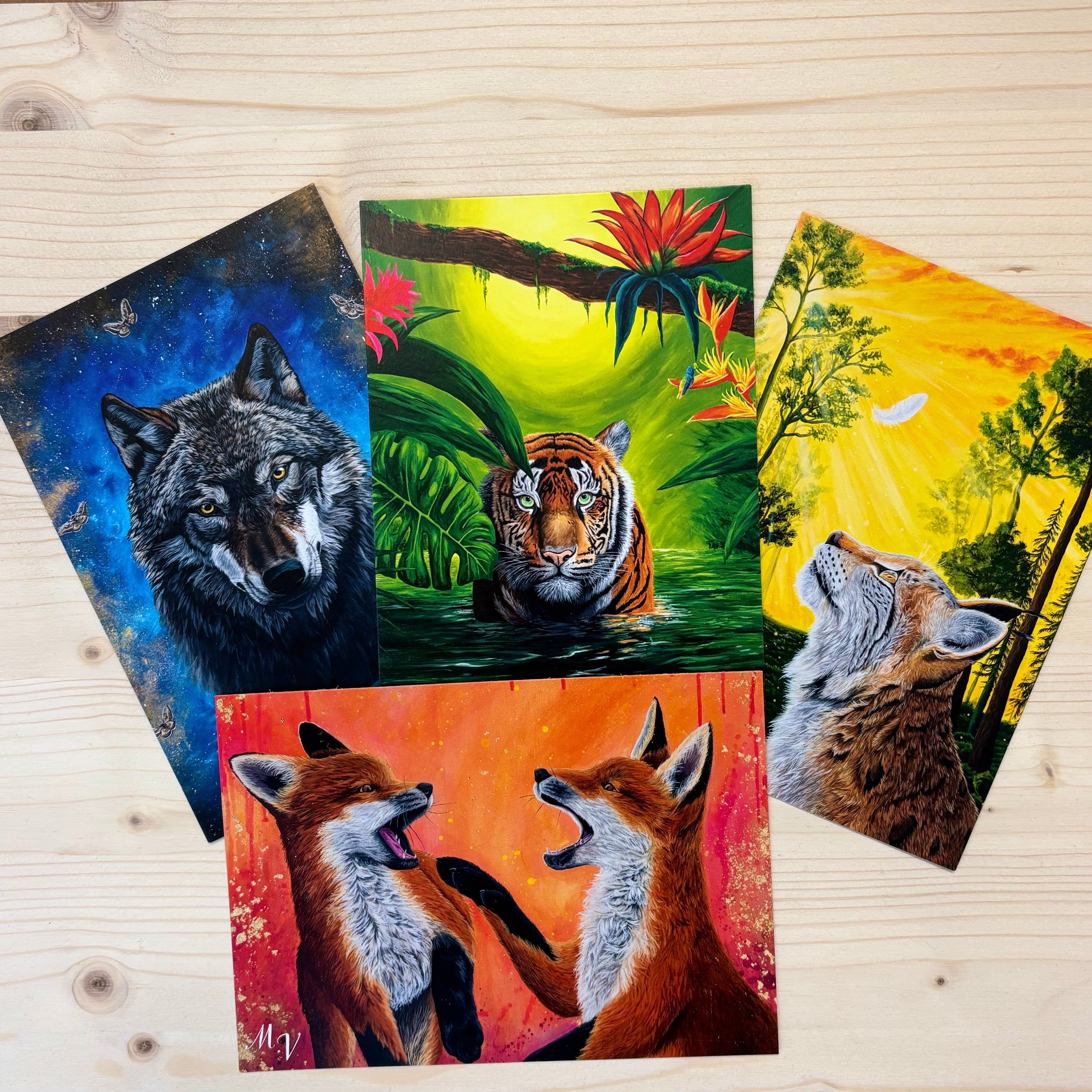 " Résilience", Loup - carte postale - 10 x 15 cm