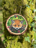 " Sous les ronces " - peinture rondin bois 15 cm